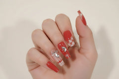 Press-On Nails , Artificial Nails, Double-Sided, Nail Glue Stic, Reusable False Nails, Salon Style Sake Nails , Trendy Fake Nails , Makeupsashpk