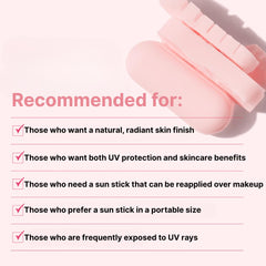 CV Shine Fit Sun Stick ,Hydrating , Korean Sunscreen , Radiant glow Ginish, Easy Reapplication,No white Cast , Daily Sun protection , Makeupstashpk