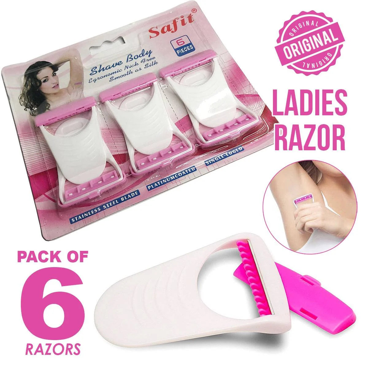 Ladies Shaving Razor , Smooth Skin , Sensitive Skin , Bikini Area , Body Hair Removal , Makeupstashpk