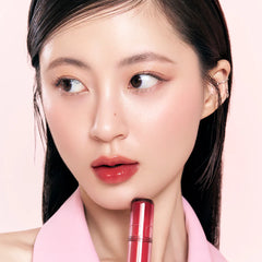 Korean lip tint , glossy Tint , juicy shine, peach coral color, long-lasting stain, fresh radiant lips, Makeupstashpk