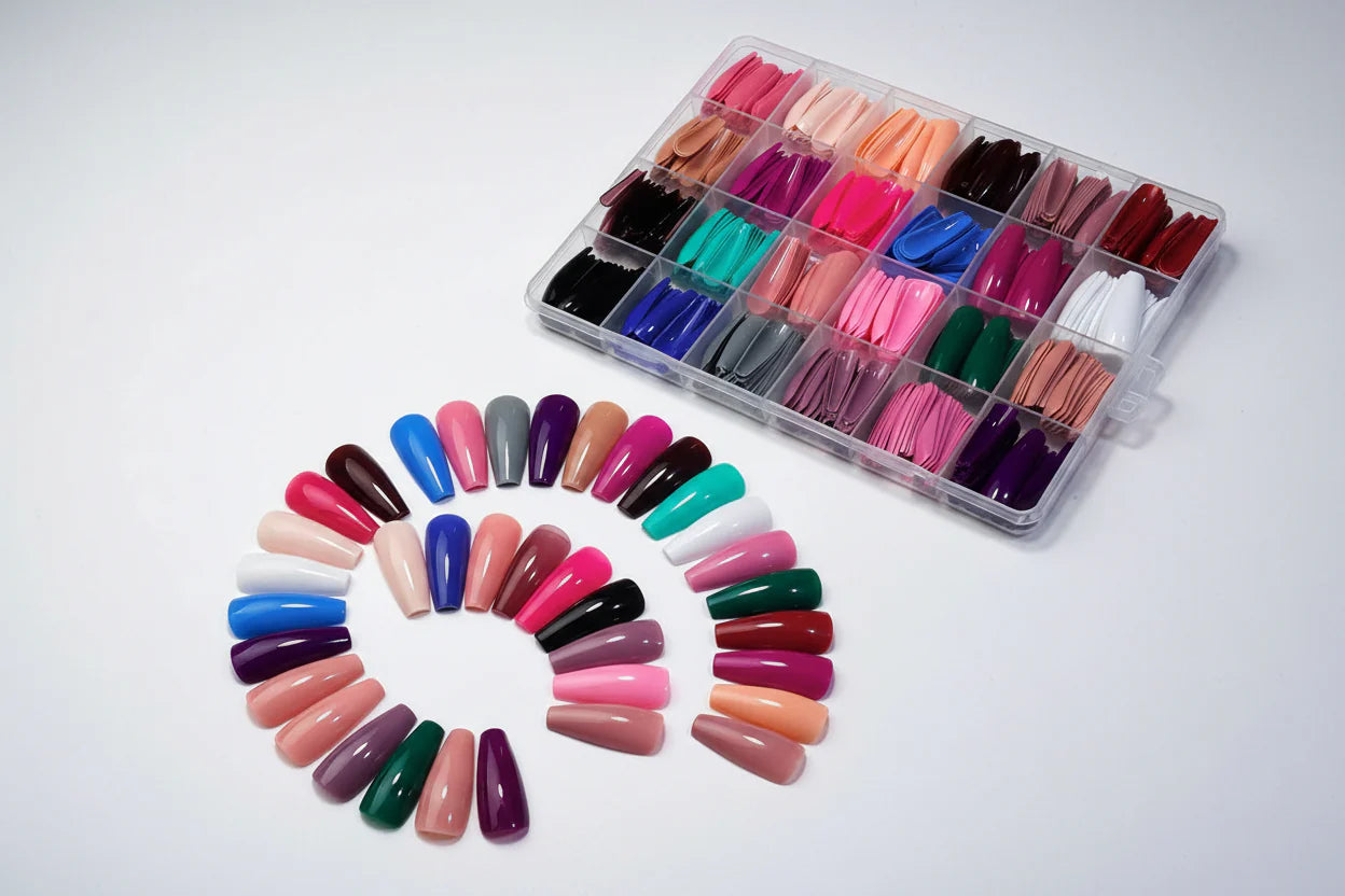 Colorful , Acrylic Fake Nails , daily wear , DIY Nail Art , Makeupstashpk1
