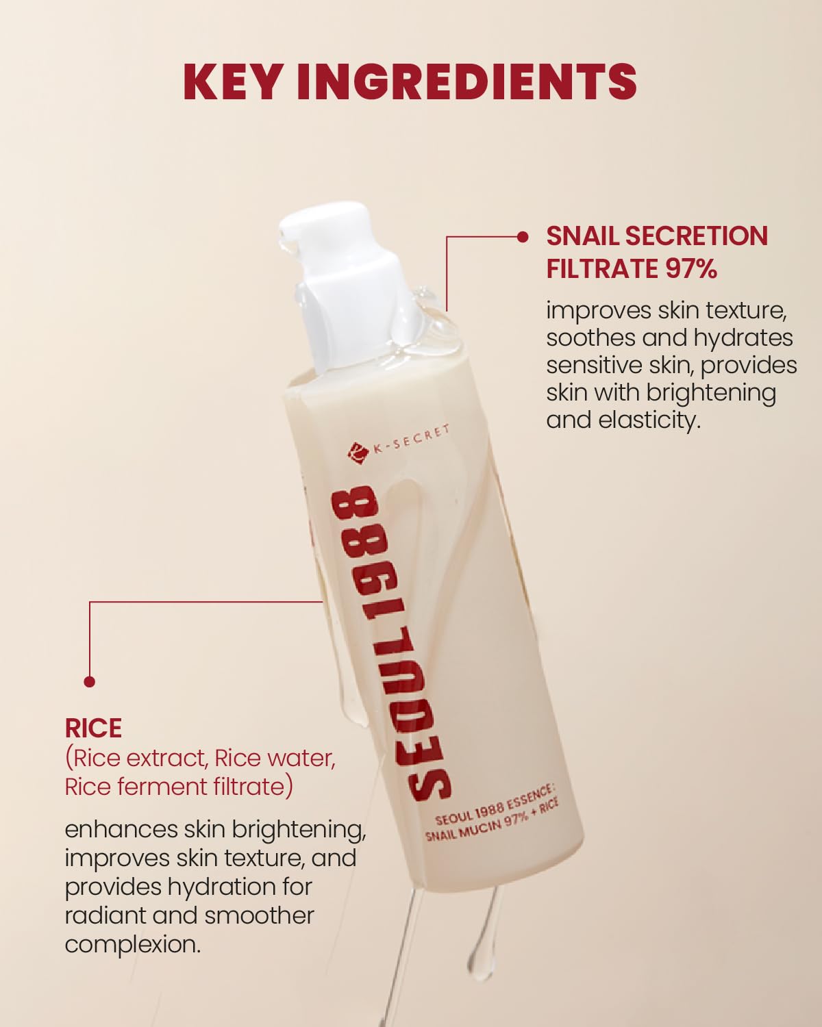 K-Secret,Snail Mucin,Serum,Korean serum,Hydrating,Brightening serum,Makeupstashk