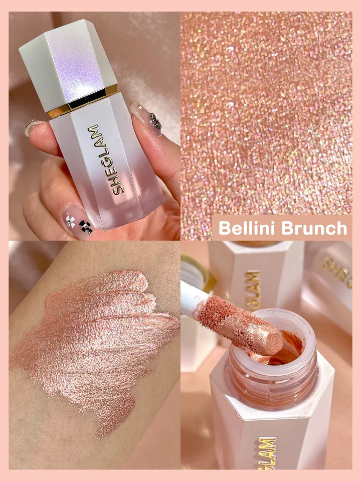 Glow Bloom highlighter ,liquid , champagne shimmer , radiant face , cream liquid illuminator , long lasting , Makeupstashpk