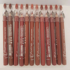 FLORMAR Matte Lipstick Pencil Pack of 12 – Long Lasting Waterproof Velvet Finish Lip Crayon Set