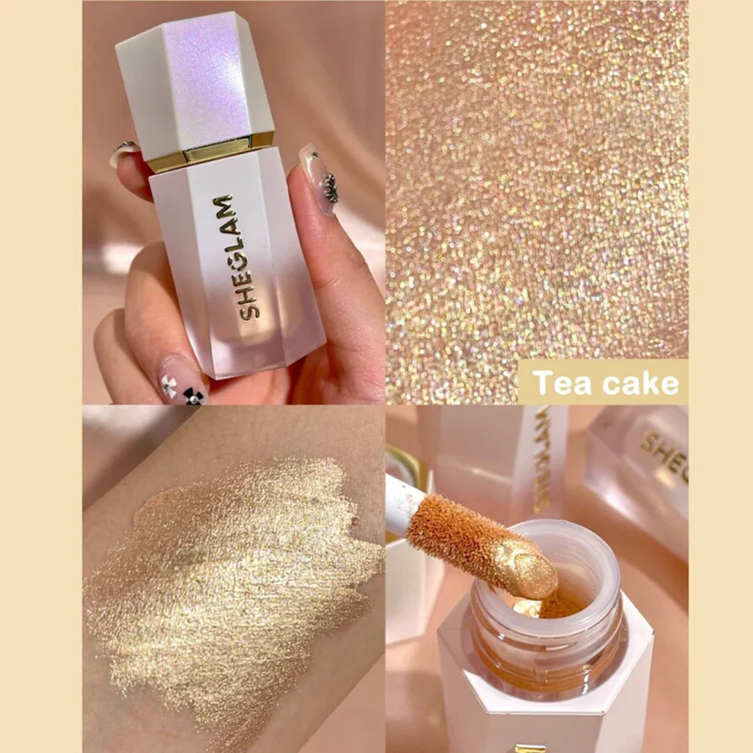 Glow Bloom highlighter ,liquid , champagne shimmer , radiant face , cream liquid illuminator , long lasting , Makeupstashpk