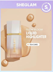 Glow Bloom highlighter ,liquid , champagne shimmer , radiant face , cream liquid illuminator , long lasting , Makeupstashpk