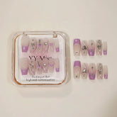 Press-On Nails , Artificial Nails, Double-Sided, Nail Glue Stic, Reusable False Nails, Salon Style Sake Nails , Trendy Fake Nails , Makeupsashpk