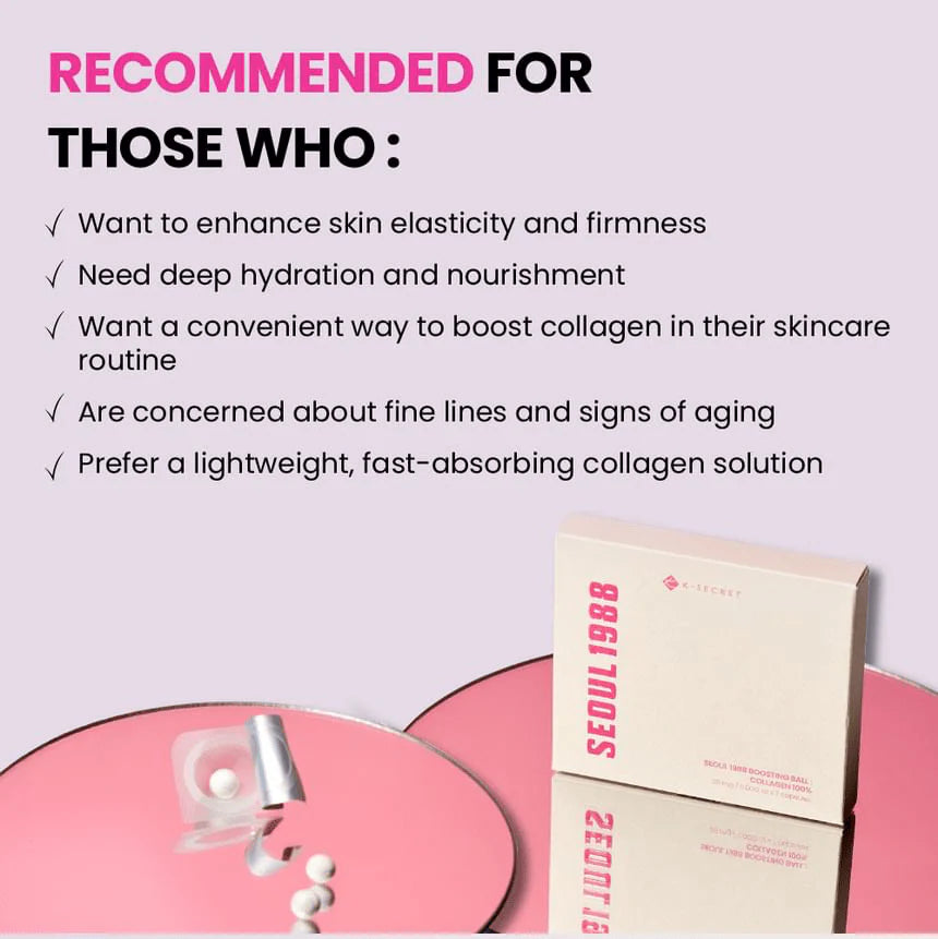 Boosting ball, Collagen Capsule Serum, Korean collagen skincare, Skin elasticity treatment,Wrinkle repair capsule , skincare capsules , Makeupstashpk