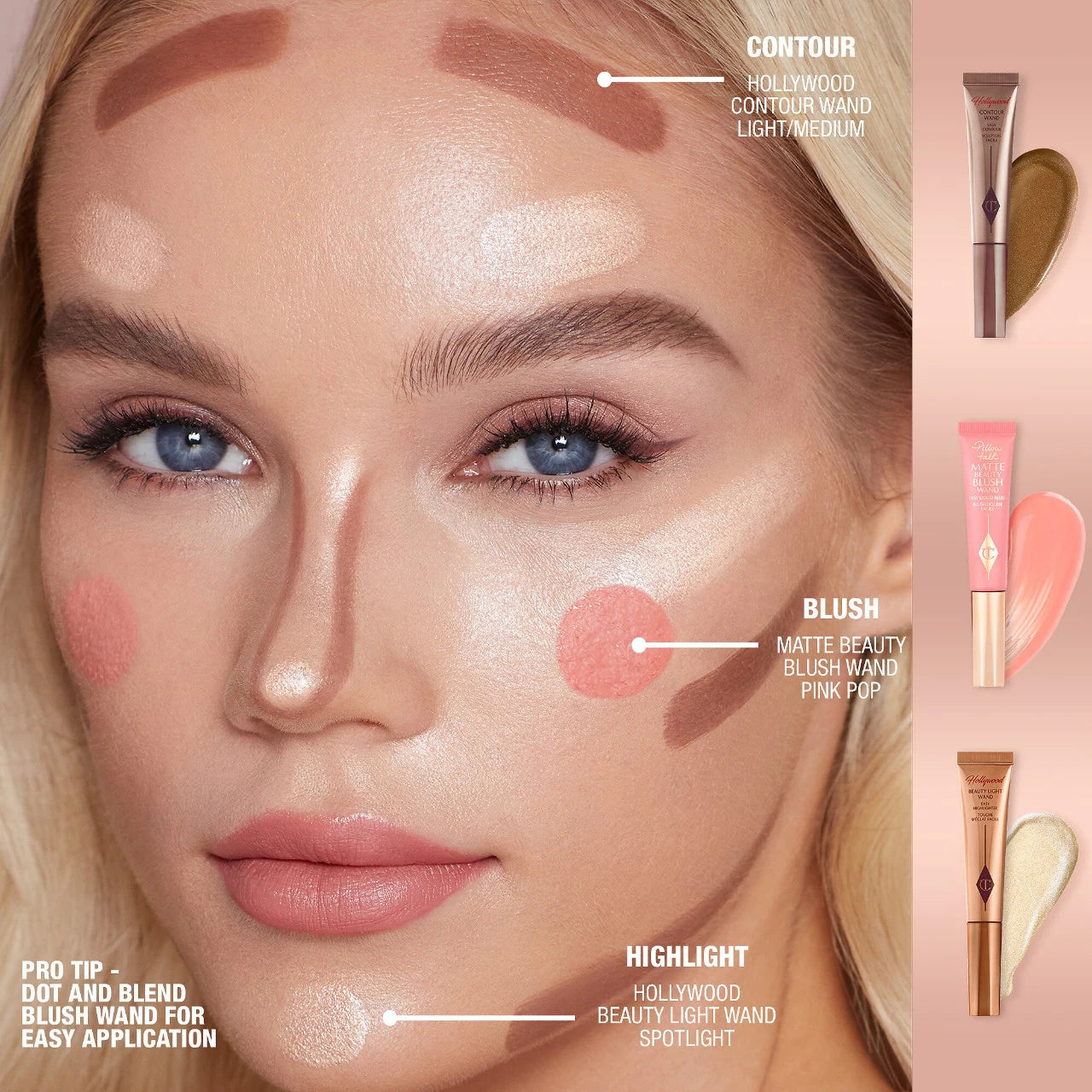 Charlotte Tilbury,Blush Wand,Pink Pop,Makeupstashpk