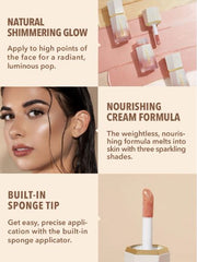 Glow Bloom highlighter ,liquid , champagne shimmer , radiant face , cream liquid illuminator , long lasting , Makeupstashpk