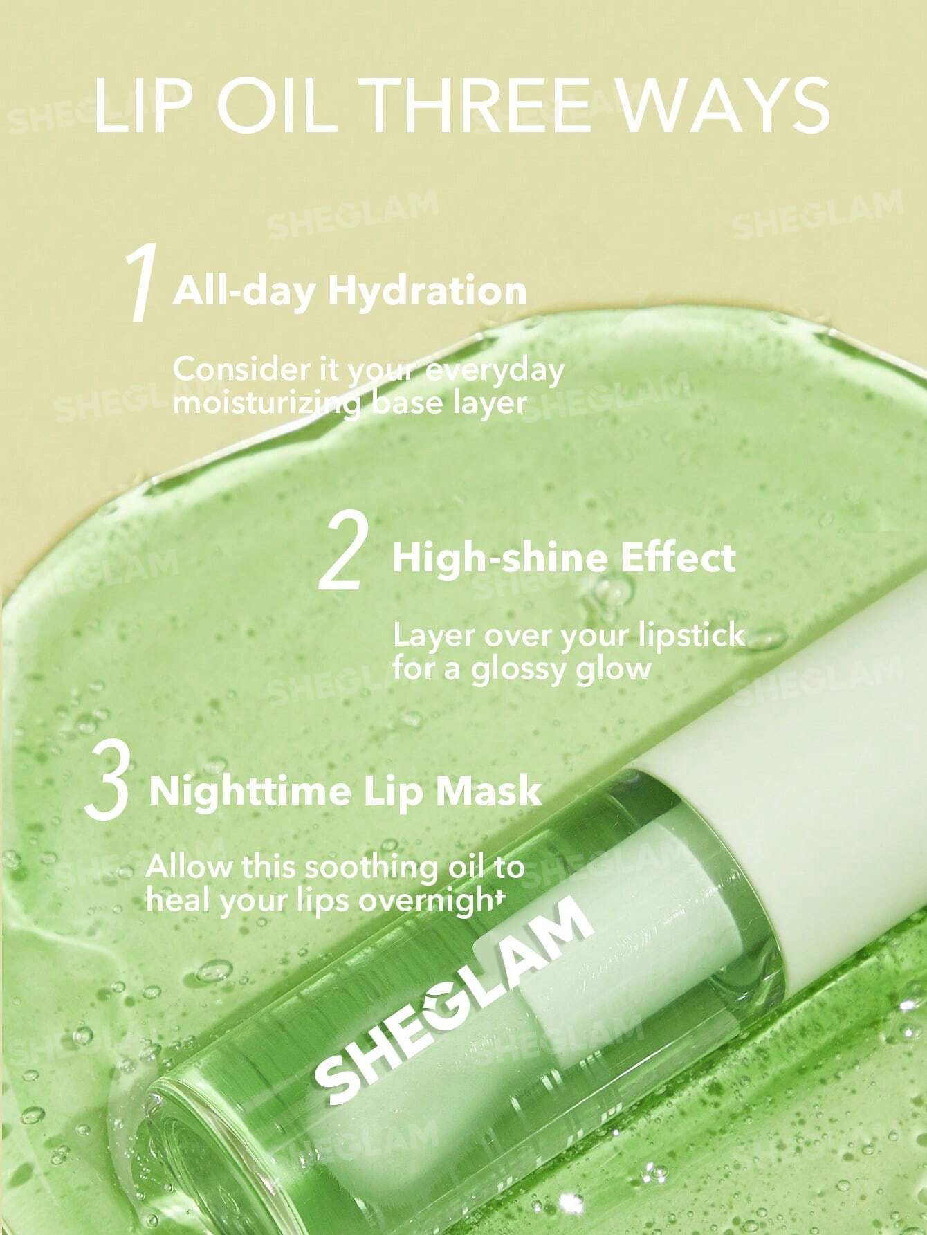 Sheglam,Hydrating,Lip Oil,Glossy Lips,Green Apple Envy,Makeupstashpk