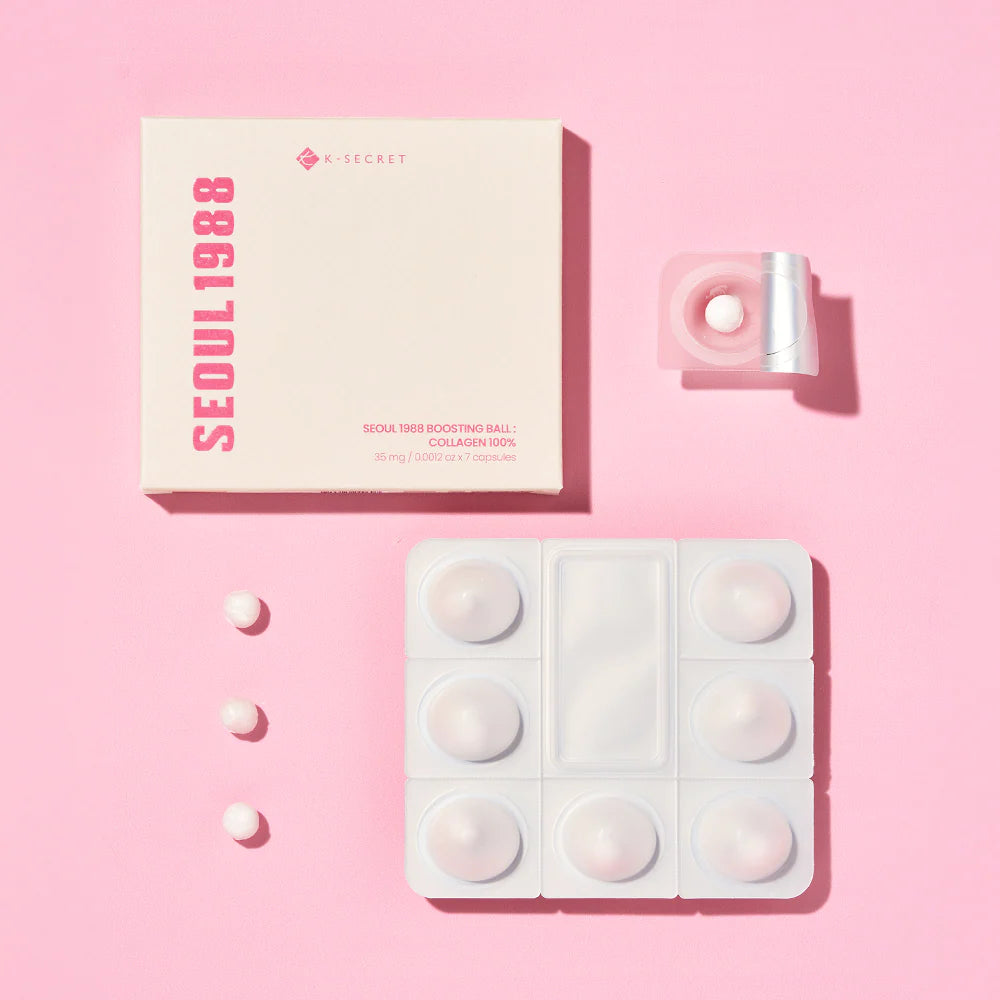 Boosting ball, Collagen Capsule Serum, Korean collagen skincare, Skin elasticity treatment,Wrinkle repair capsule , skincare capsules , Makeupstashpk