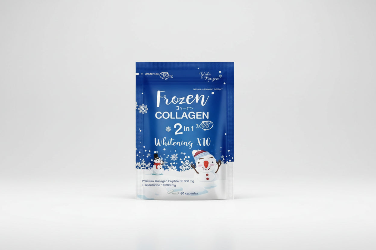 Frozen Collagen 2 in 1 Whitening X10 Capsules – Advanced Skin Brightening & Anti-Aging Formula