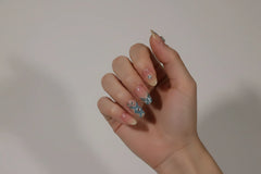  Press-On Nails , Artificial Nails, Double-Sided, Nail Glue Stic, Reusable False Nails, Salon Style Sake Nails , Trendy Fake Nails , Makeupsashpk