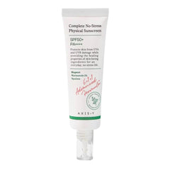 AXIS-Y Complete No-Stress Physical Sunscreen SPF50+ PA++++ 50ml – Mineral UV Protection for Sensitive Skin