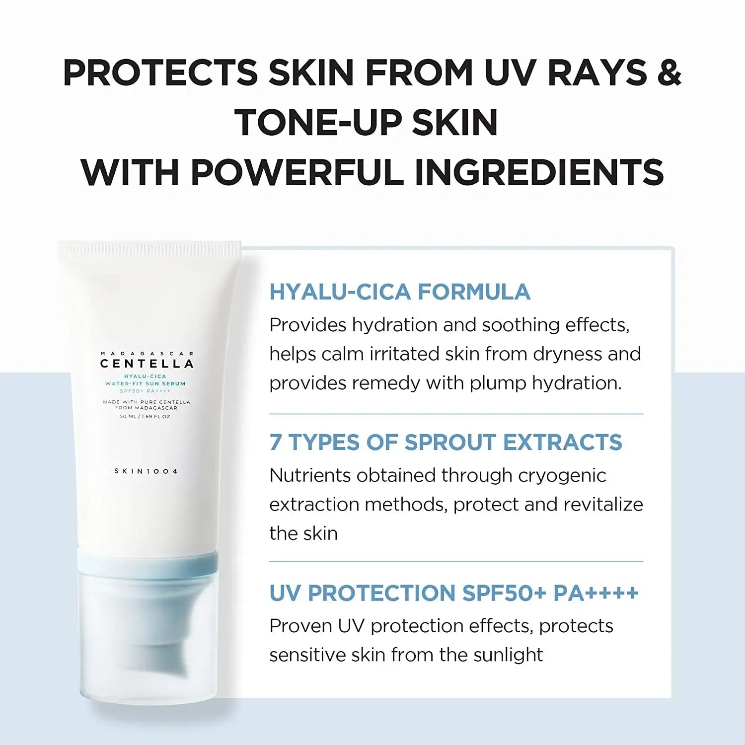 Serum-Light ,  Deeply Hydrating , Powerful UV Protection , No White Cast , Daily Face Sunscreen , Water Fit Sun Serum , Makeupstashpk