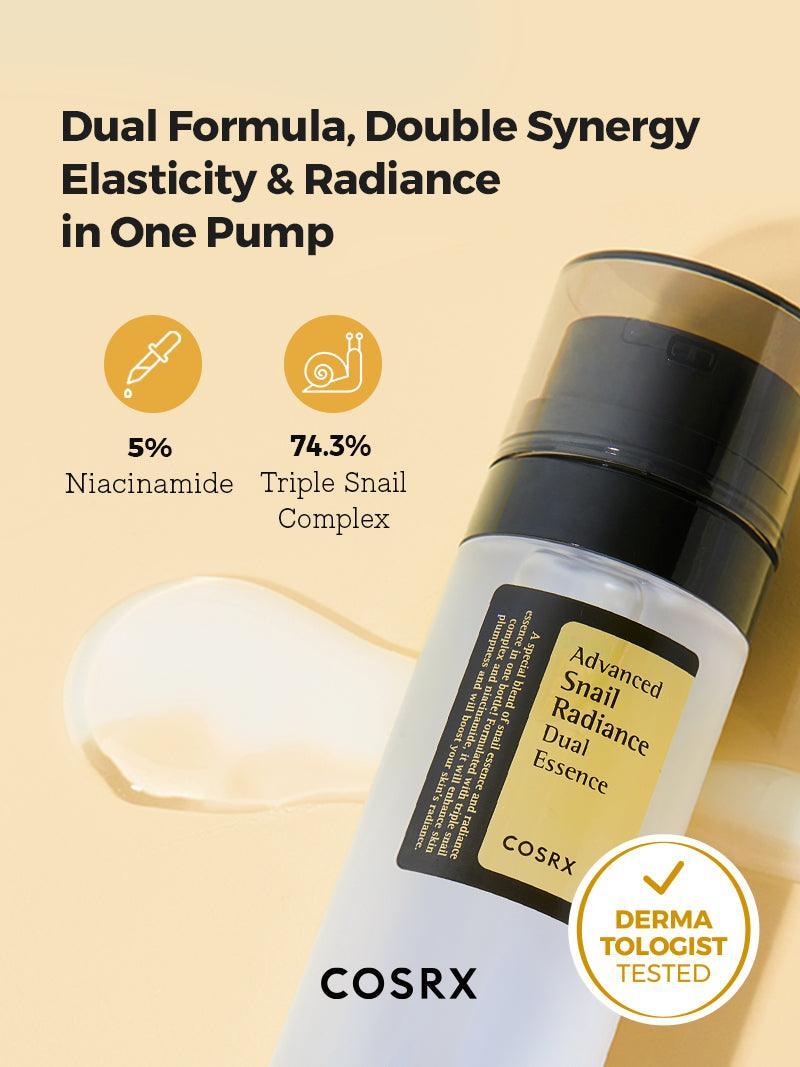 COSRX Advanced Snail Radiance Dual Essence 80ml – Brightening & Repairing Snail Mucin Serum
