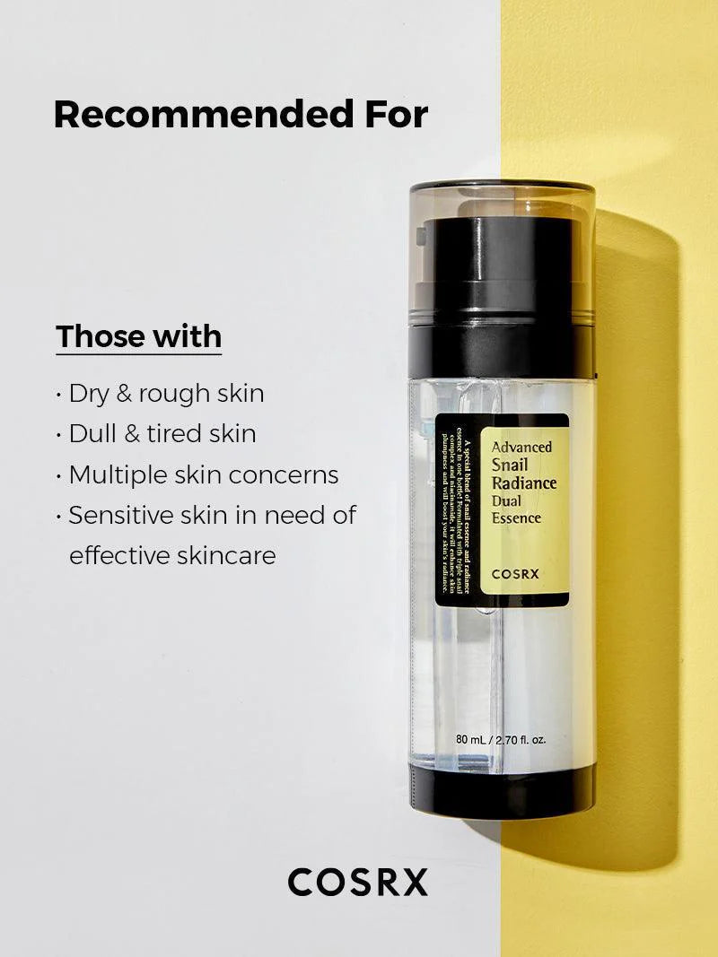 COSRX Advanced Snail Radiance Dual Essence 80ml – Brightening & Repairing Snail Mucin Serum