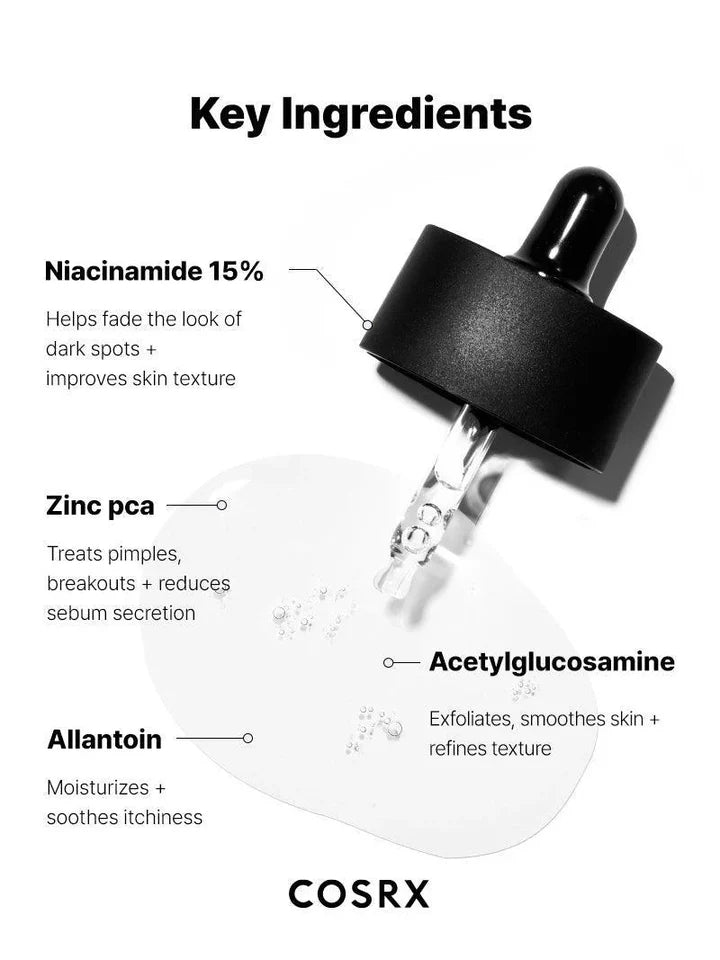 COSRX The Niacinamide 15 Serum 20ML – 15% Niacinamide Serum for Pores, Acne & Oil Control