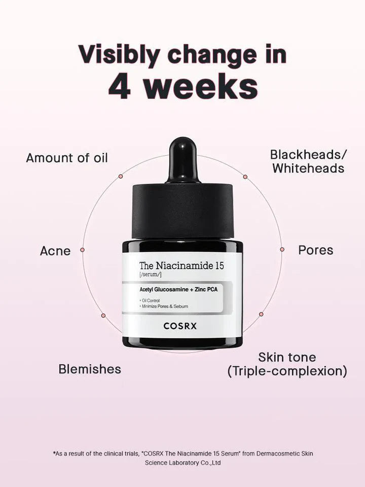 COSRX The Niacinamide 15 Serum 20ML – 15% Niacinamide Serum for Pores, Acne & Oil Control