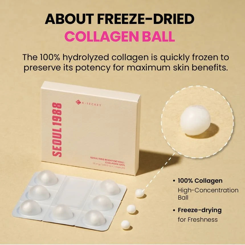 Boosting ball, Collagen Capsule Serum, Korean collagen skincare, Skin elasticity treatment,Wrinkle repair capsule , skincare capsules , Makeupstashpk