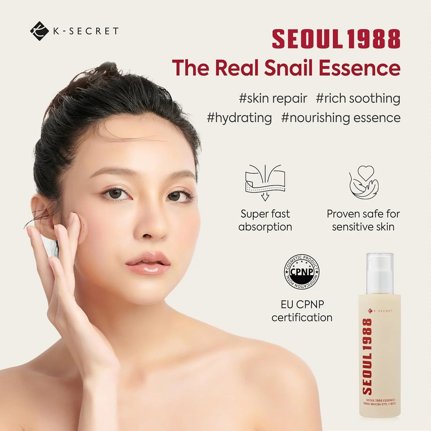 K-Secret,Snail Mucin,Serum,Korean serum,Hydrating,Brightening serum,Makeupstashk