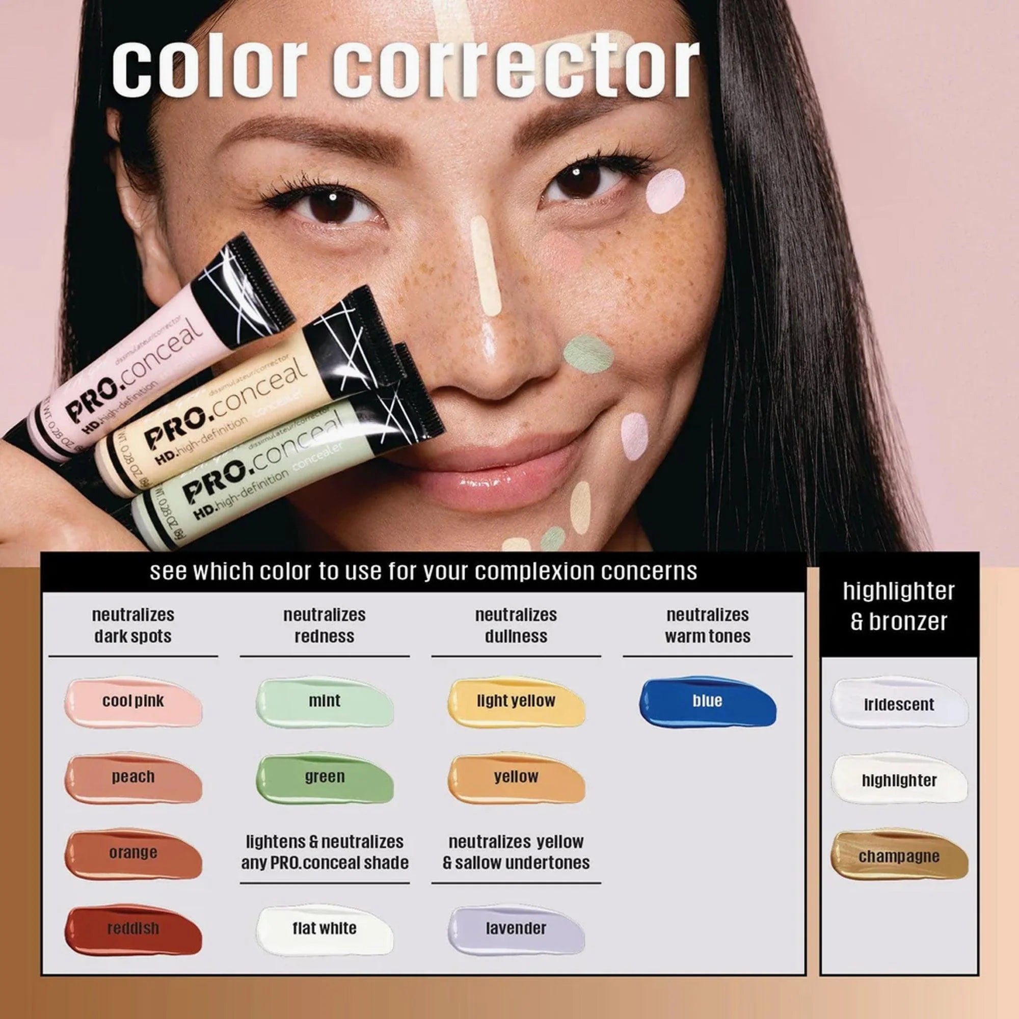 L.A Girl,Flat white ,Concealer,Makeupstashpk