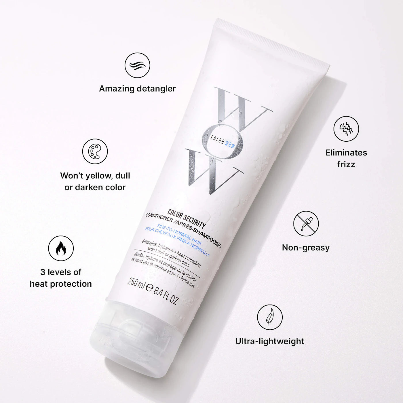 COLOR WOW Color Security Conditioner for Fine Hair 250ML – Lightweight, Color-Safe Volumizing Conditioner